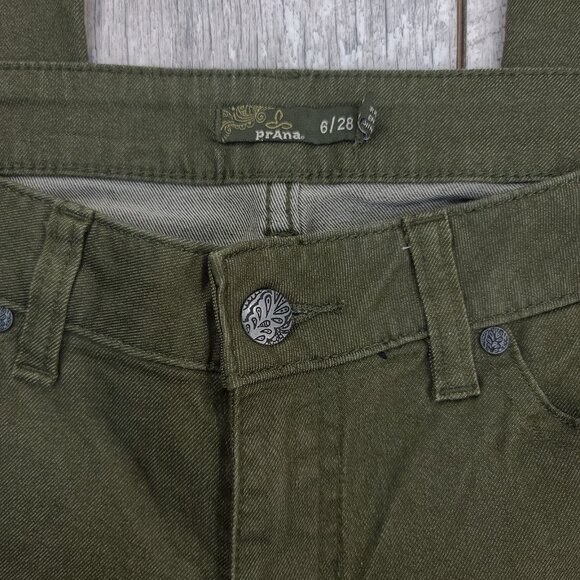 Prana Jeans Women Size 6 Kara Green Skinny Low Rise Stretch - Picture 6 of 9